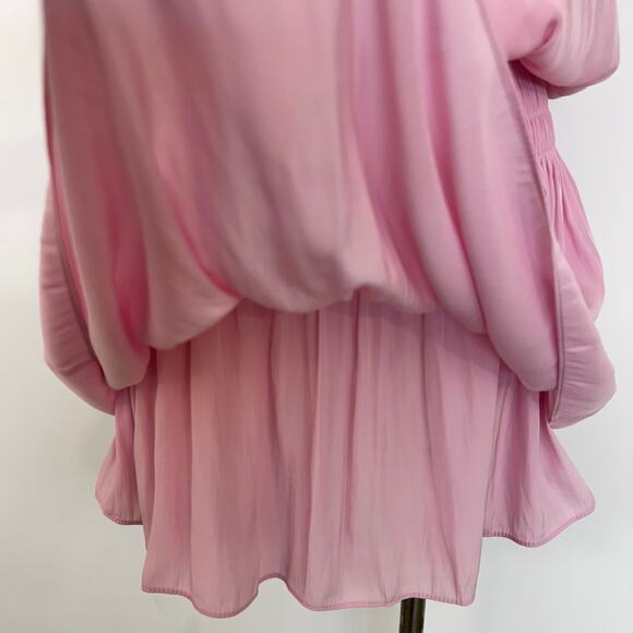 Ramy Brook Paris Halter Sleeveless Mini Dress Smocked Waist Pink M NWT - Picture 6 of 13